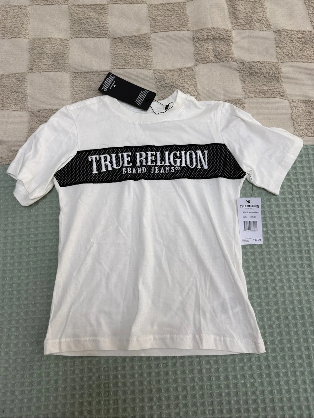 NWT True Religion White Logo Tee size M (5/6)